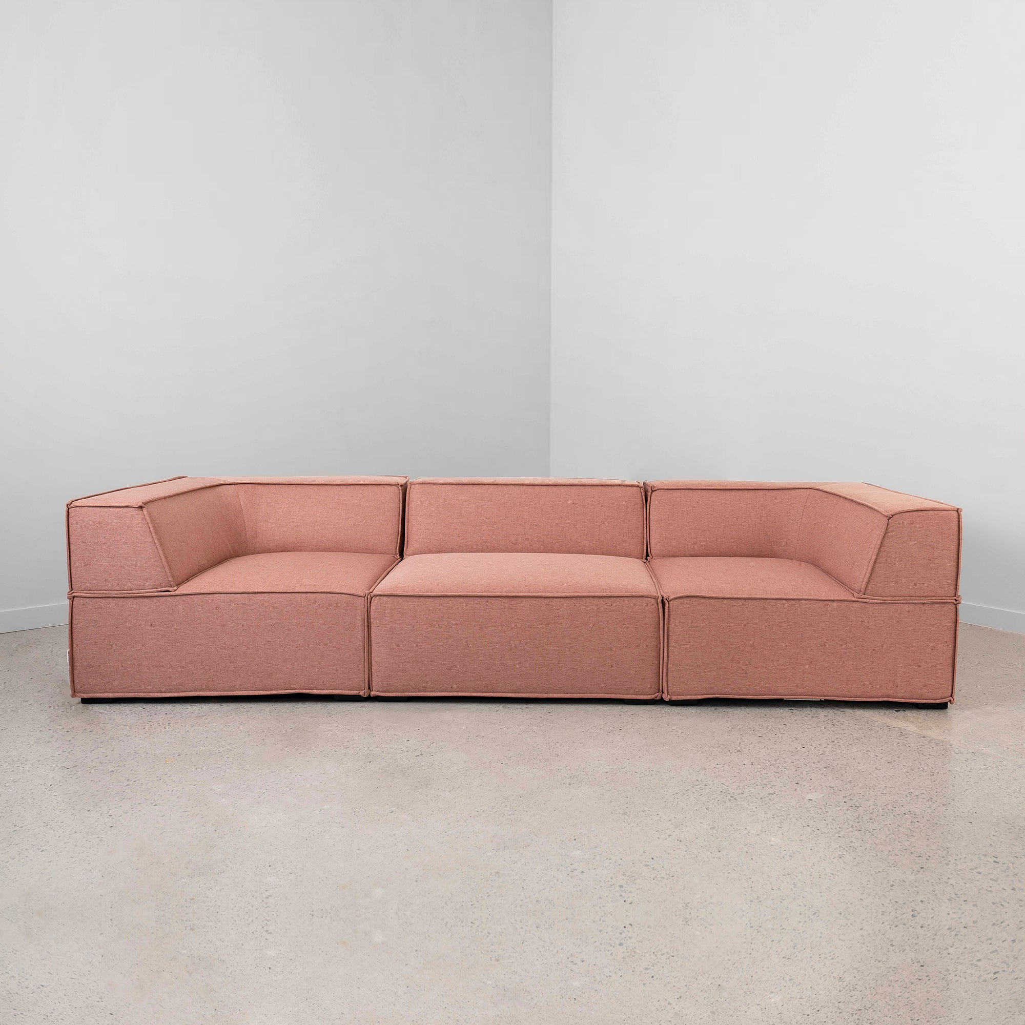 Trio Sofa Three seater in Blush linen