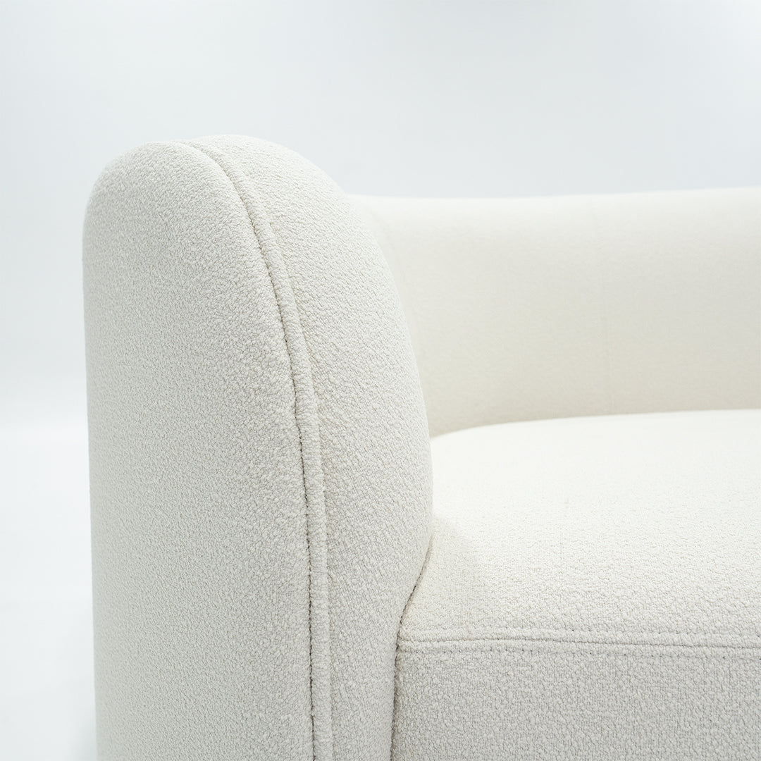 The Pebble Sofa in White Boucle