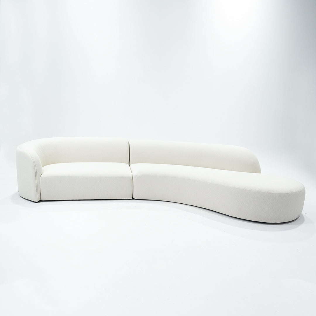 The Pebble Sofa in White Boucle