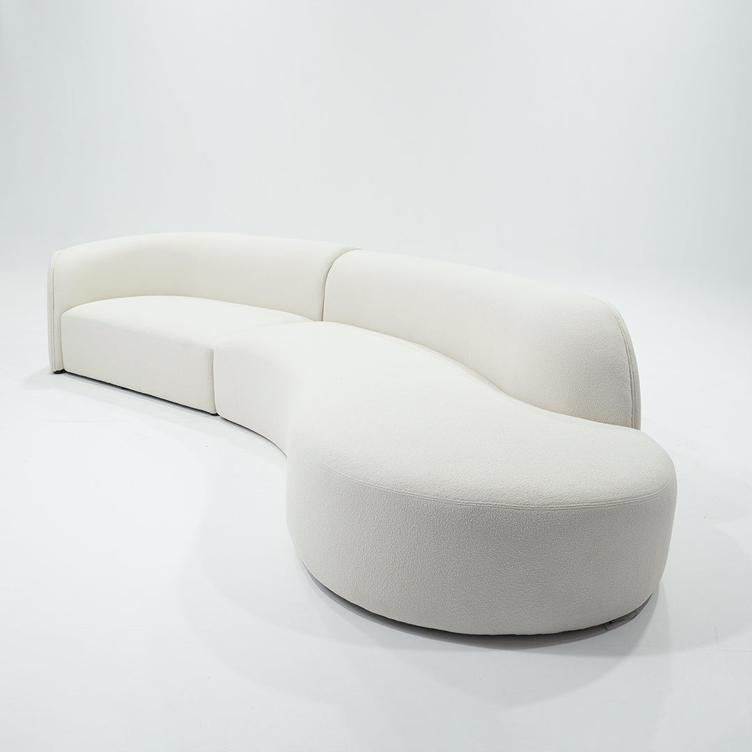 The Pebble Sofa in White Boucle