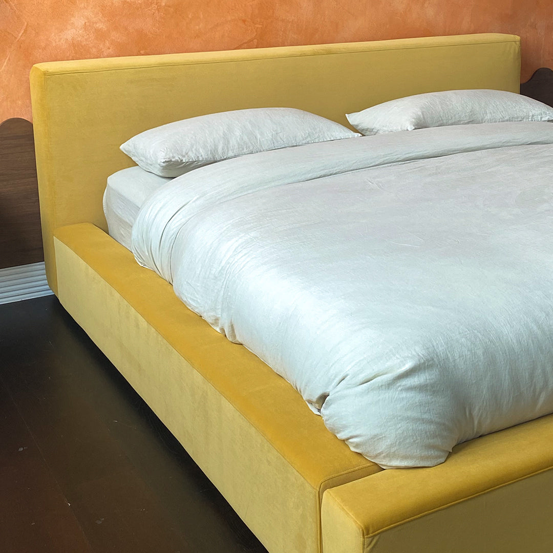 Ibiza bed in Mustard Velvet