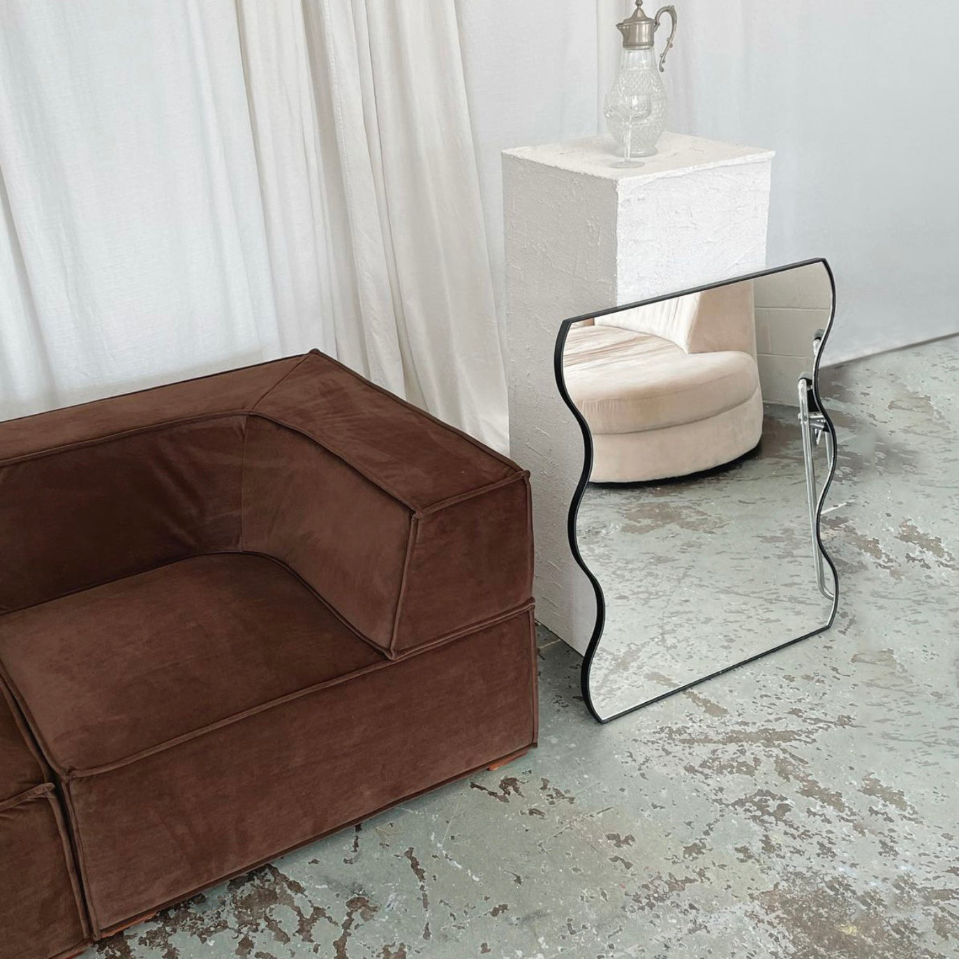 Piazza sofa Replica in Chocolate Velvet