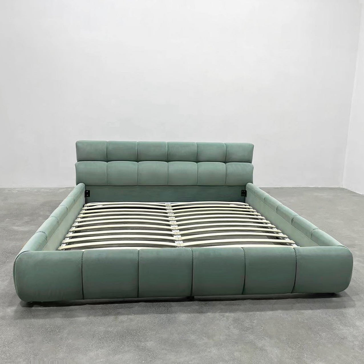 Le Cube Bed Replica in Sage Velvet