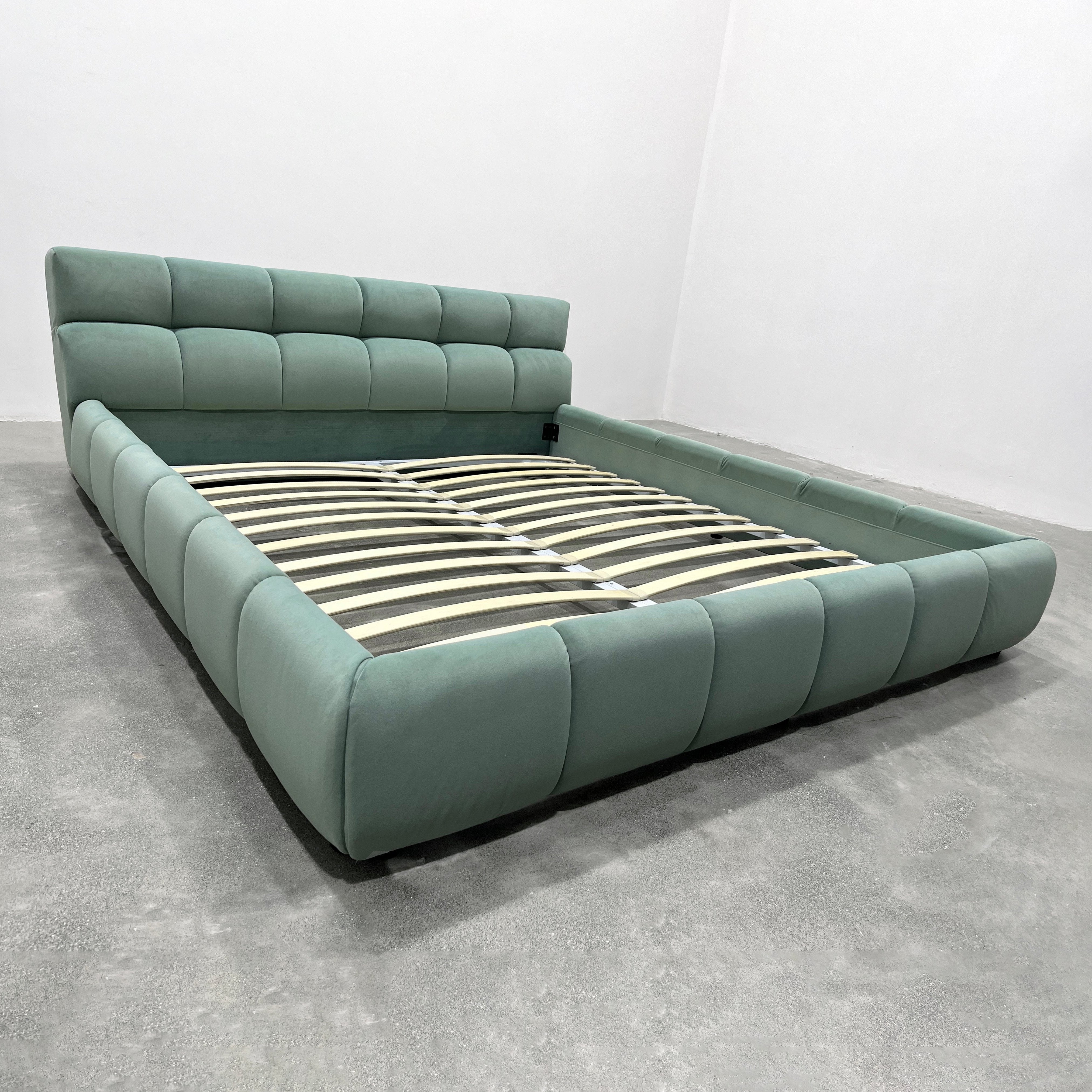 Le Cube Bed Replica in Sage Velvet