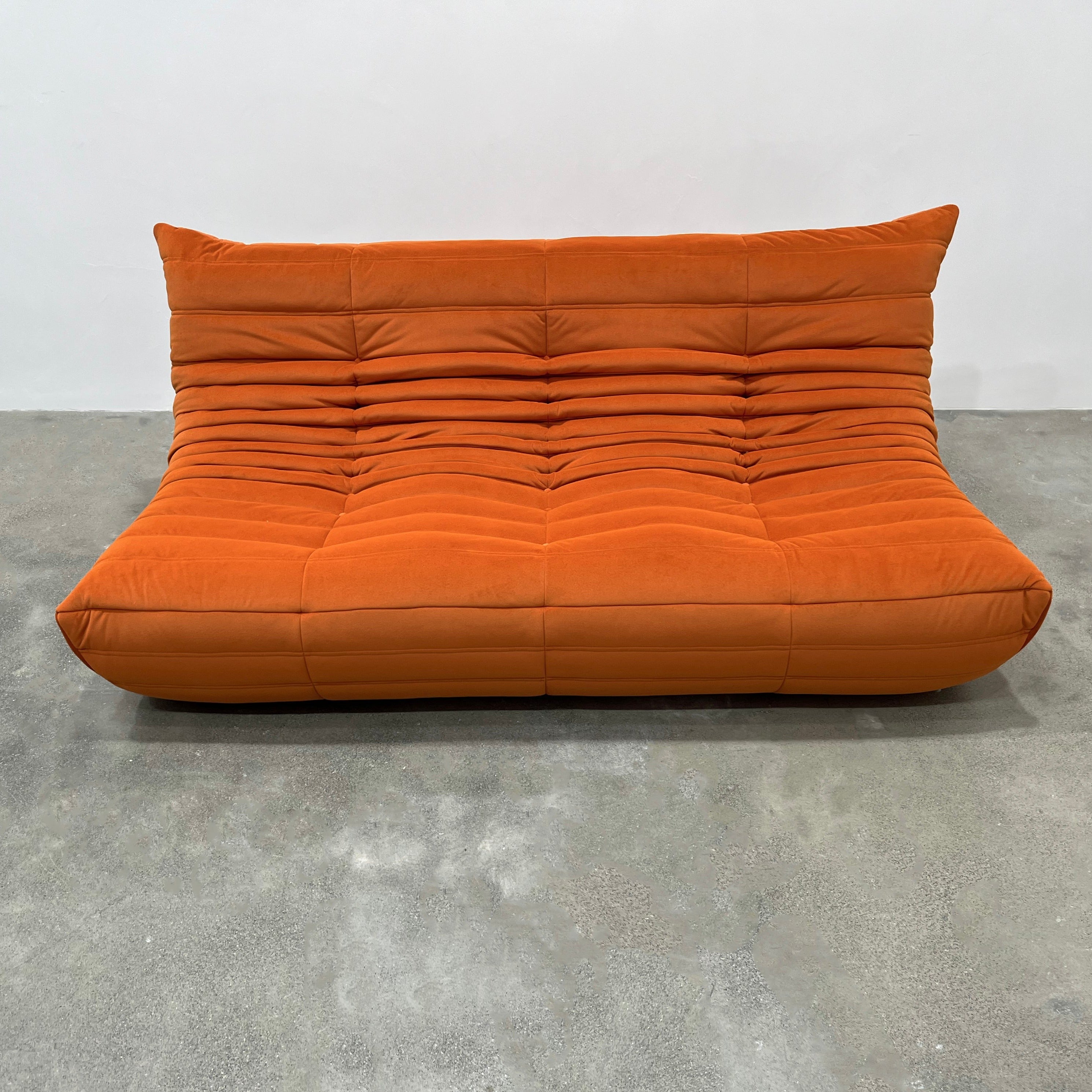 Cocoon Sofa in Orange Velvet