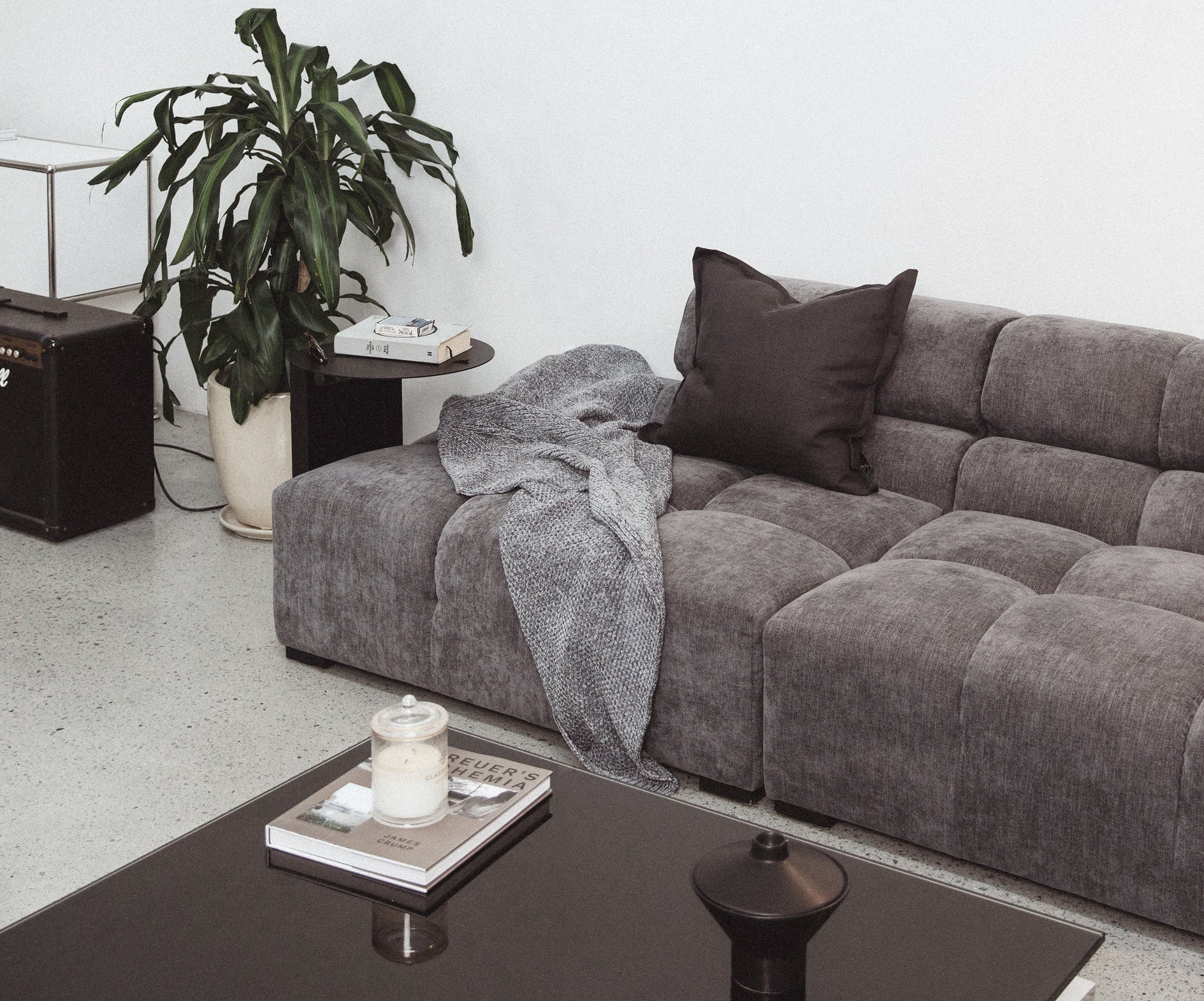 Reverse Amelia - Le Cube Sofa in Grey Chenille