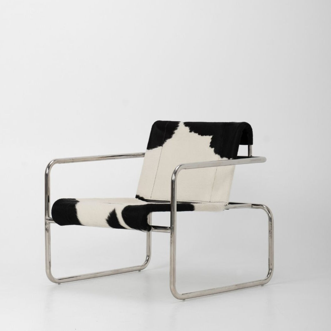Aria Chair in Black & White Cowhide