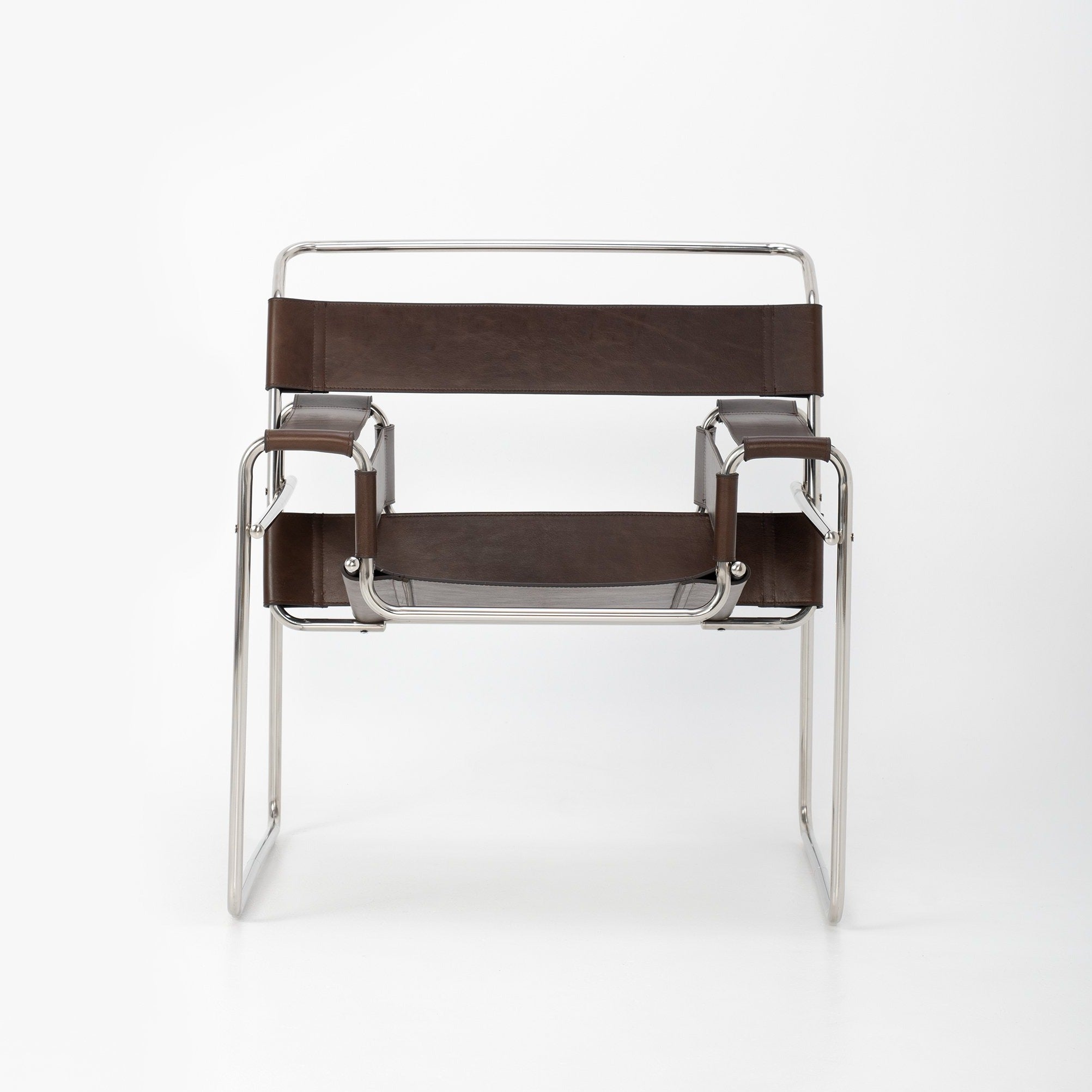 Breuer Chair in Dark Brown Vintage Leather - Replica