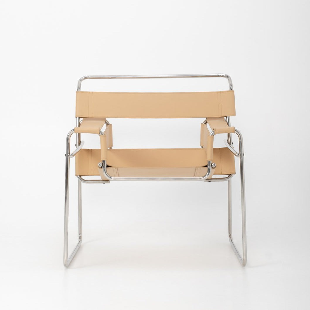 Breuer Chair in Nude Italian Leather - Replica