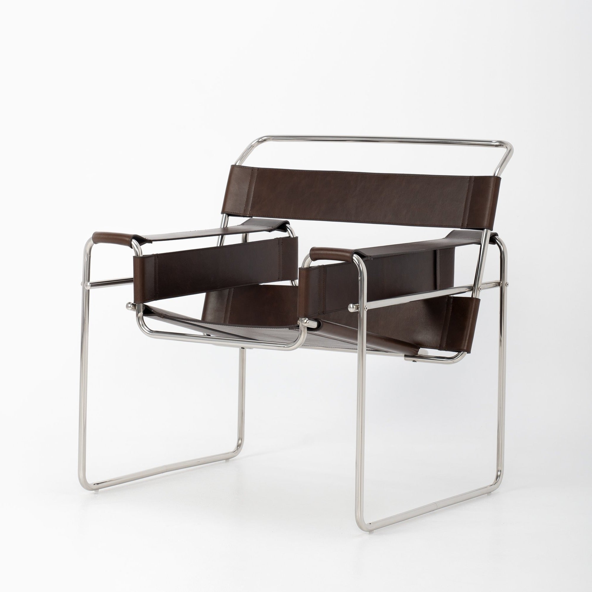 Breuer Chair in Dark Brown Vintage Leather - Replica