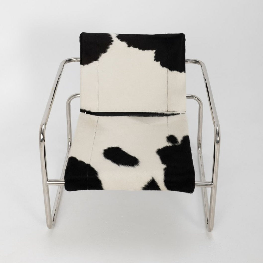 Aria Chair in Black & White Cowhide