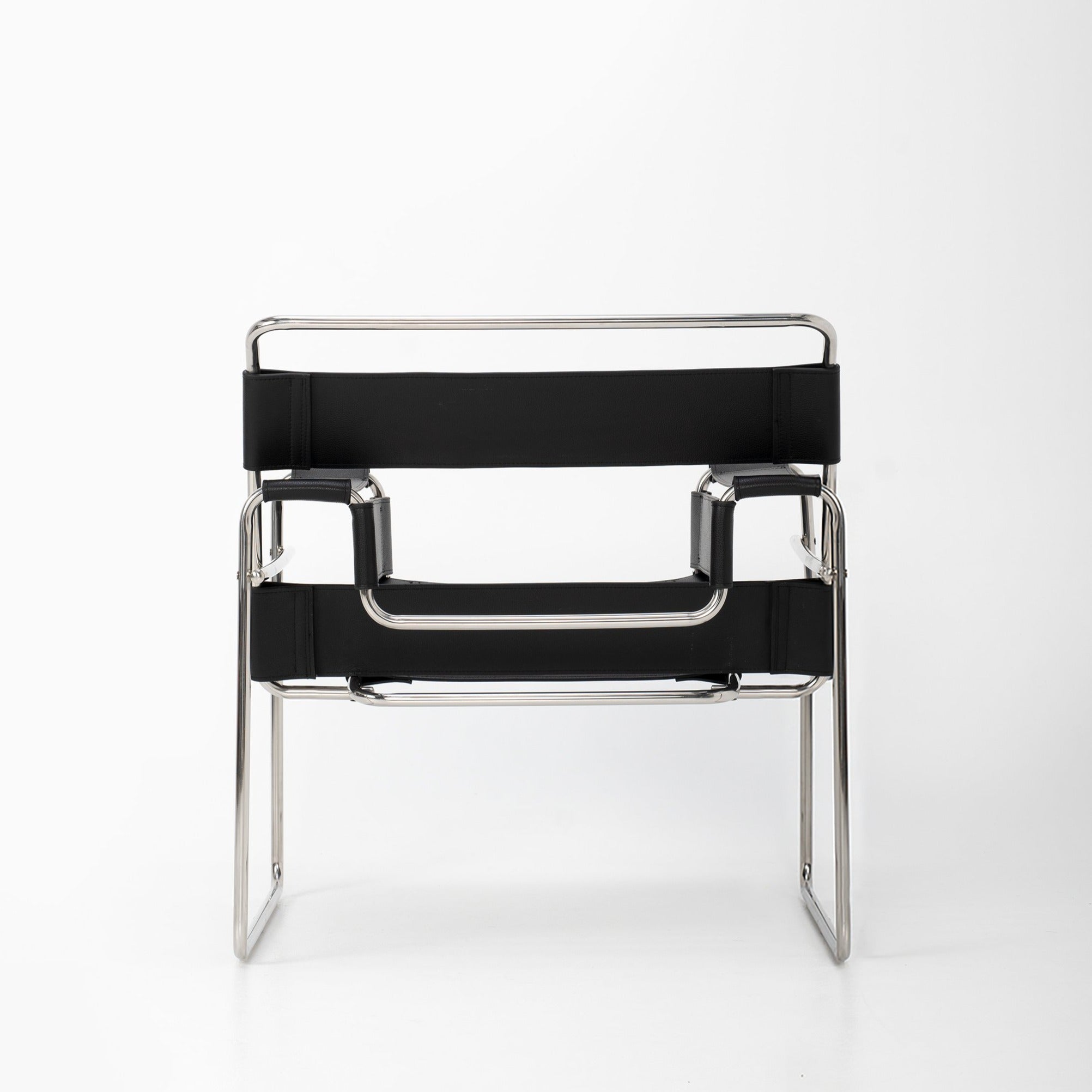 Breuer Chair in Black Italian Leather - Replica