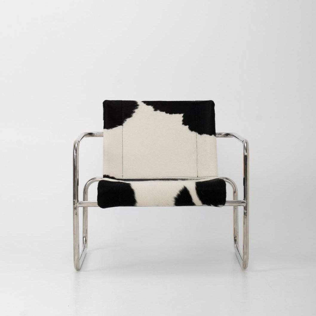 Aria Chair in Black & White Cowhide