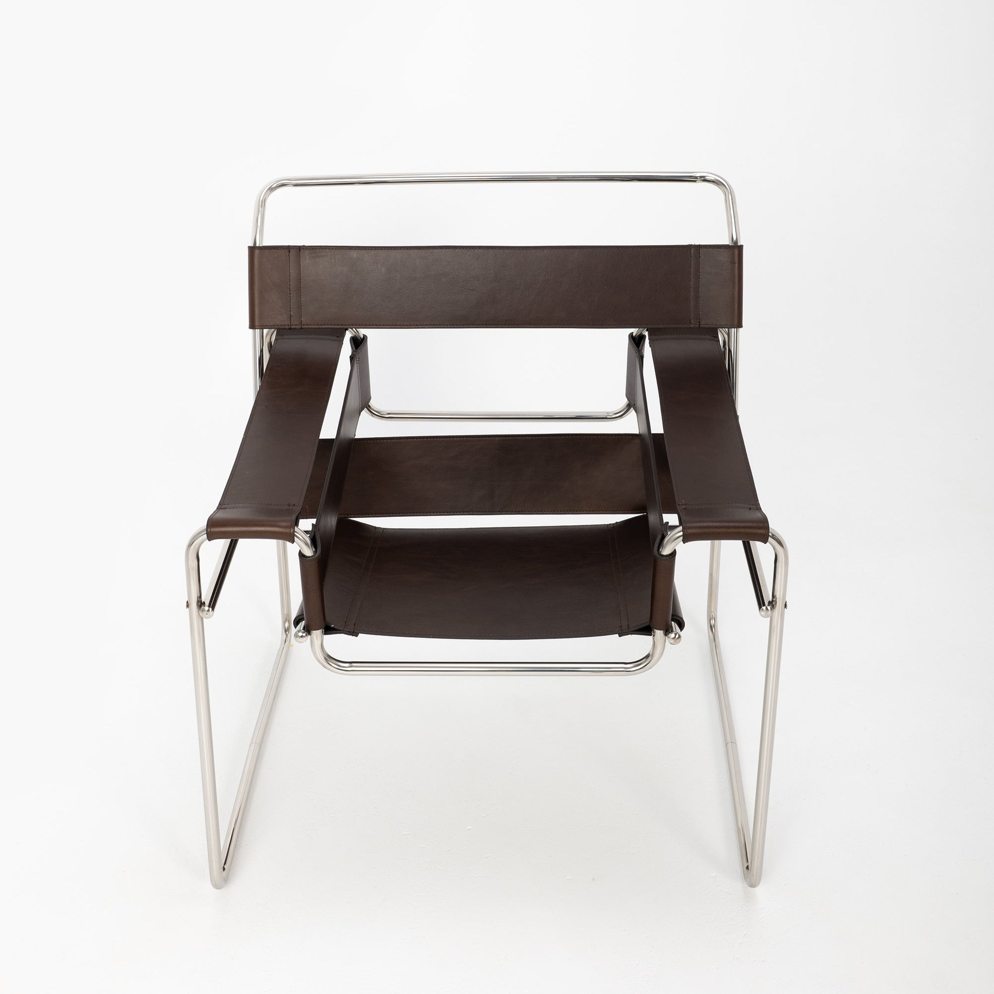 Breuer Chair in Dark Brown Vintage Leather - Replica