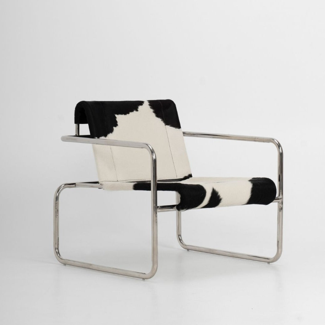 Aria Chair in Black & White Cowhide