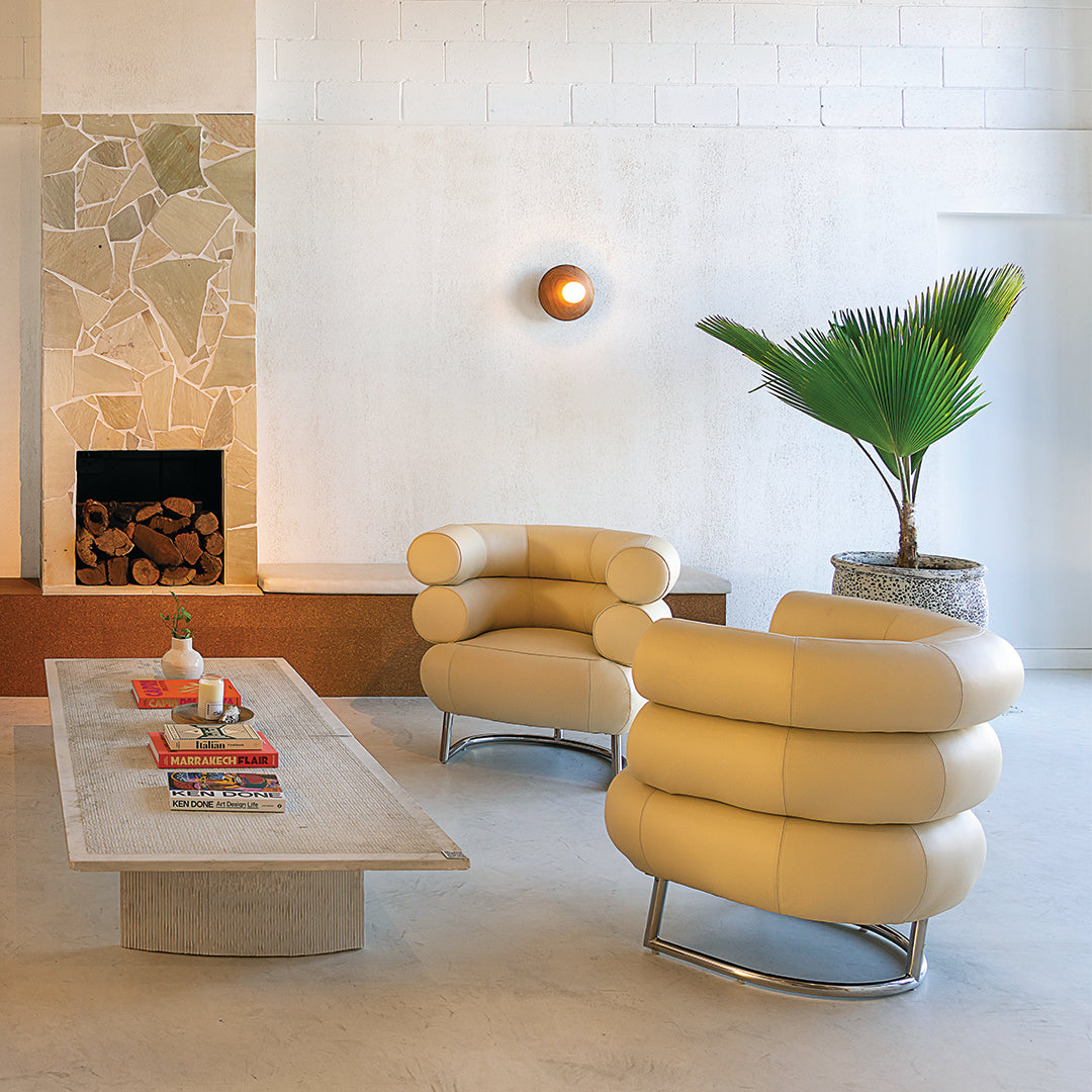 The Michelin Chair in Bone Italian Leather - Replica