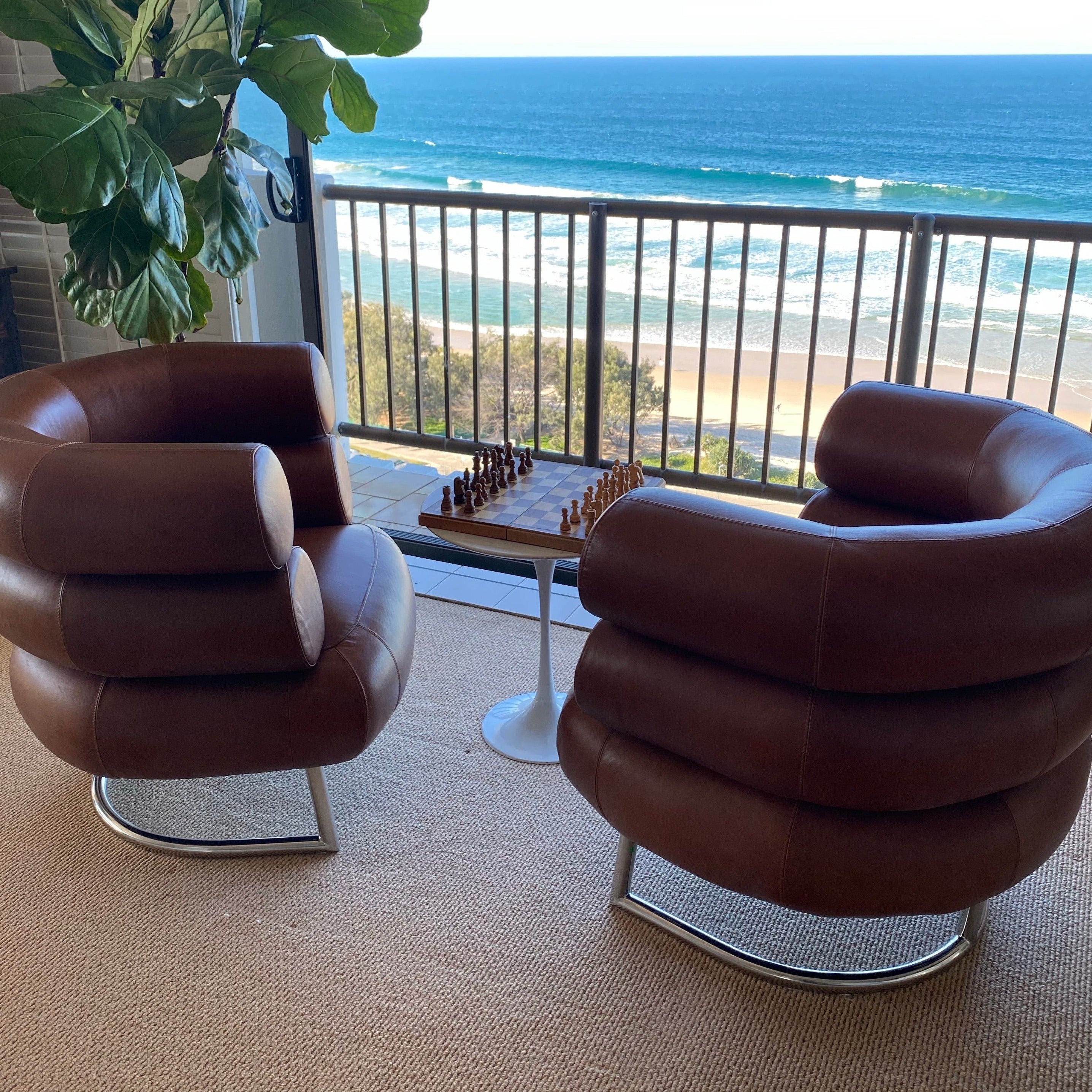The Michelin Chair in Brown Vintage Leather - Replica