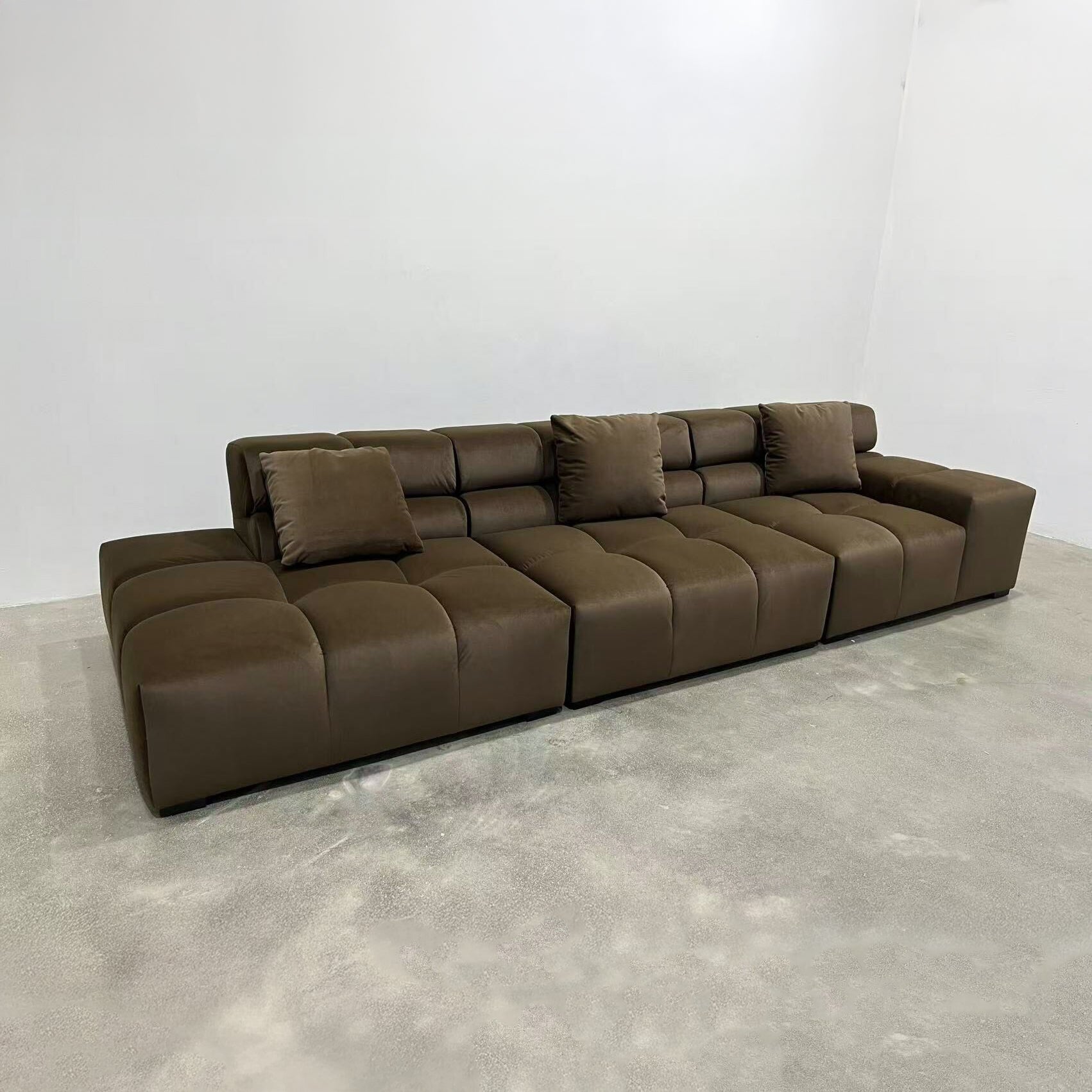 Le Cube Sofa in Brown Velvet