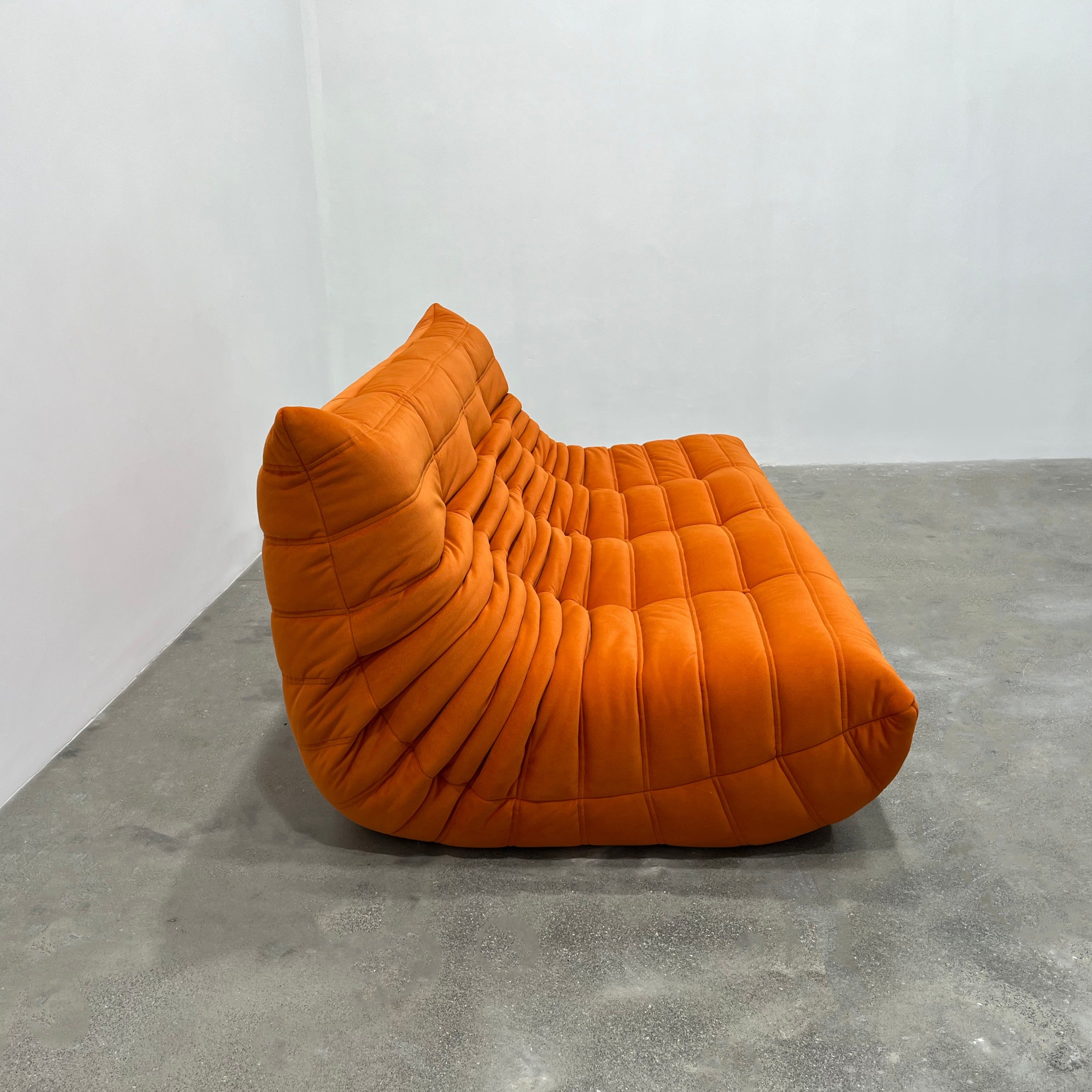 Cocoon Sofa in Orange Velvet