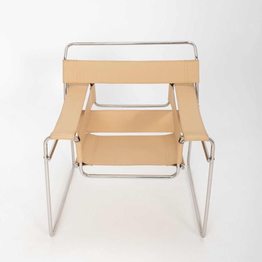 Breuer Chair in Nude Italian Leather - Replica